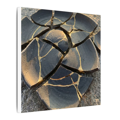 Broken Pottery Winter Canvas Art | Kintsugi Resilient Design