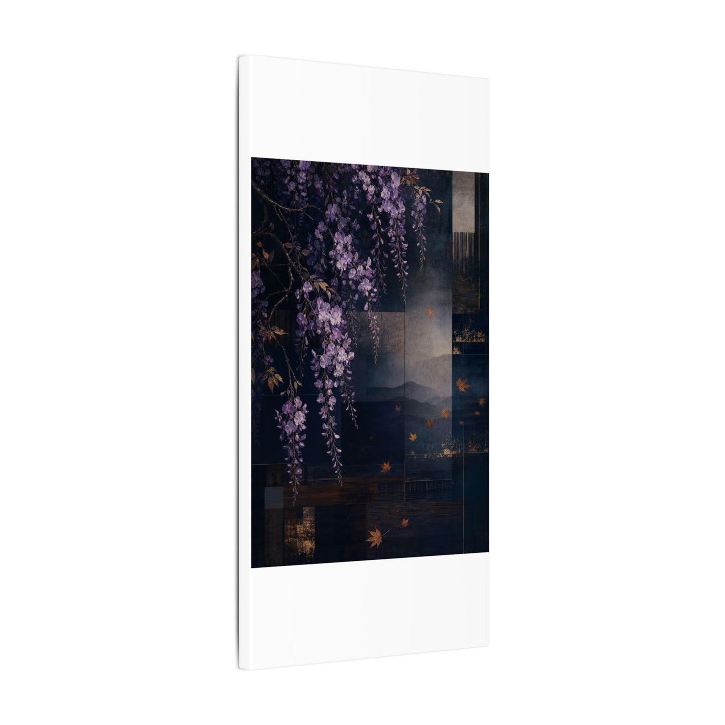 Dawn Wisteria Canvas Art - Dark Japandi Fukinsei