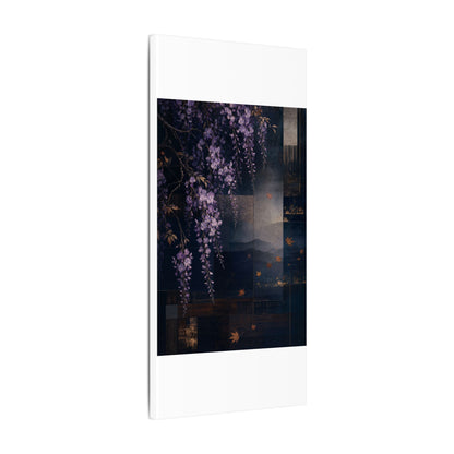 Dawn Wisteria Canvas Art - Dark Japandi Fukinsei