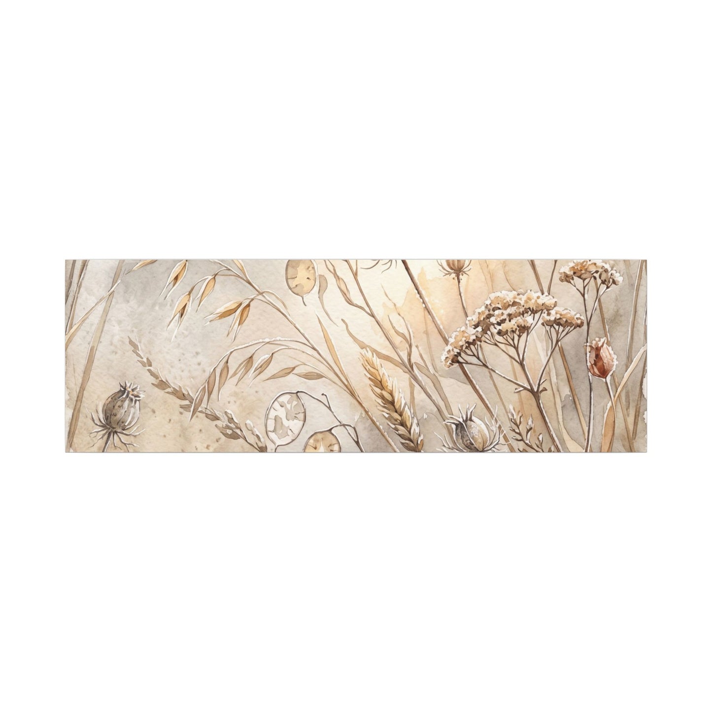 Winter Dried Flowers Watercolor Canvas Art | Warm Decor
