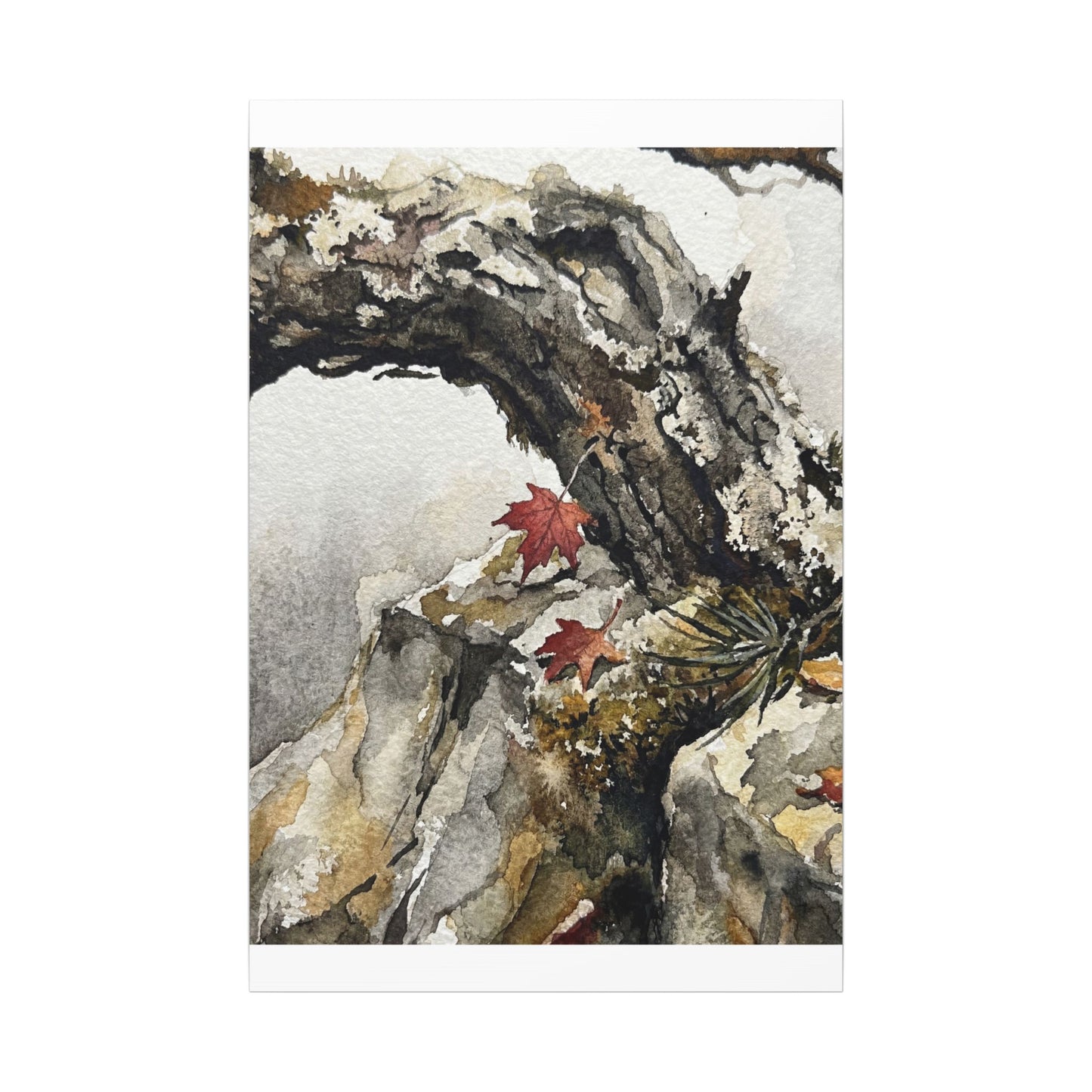 Pine Tree Autumn Canvas Art | Japandi Earthy Design