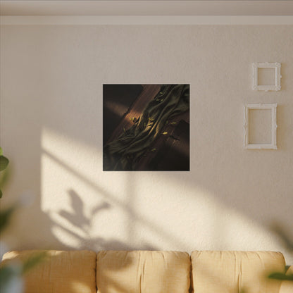 Silk Drape Canvas Art | Spring Dark Japandi Dark Texture Art