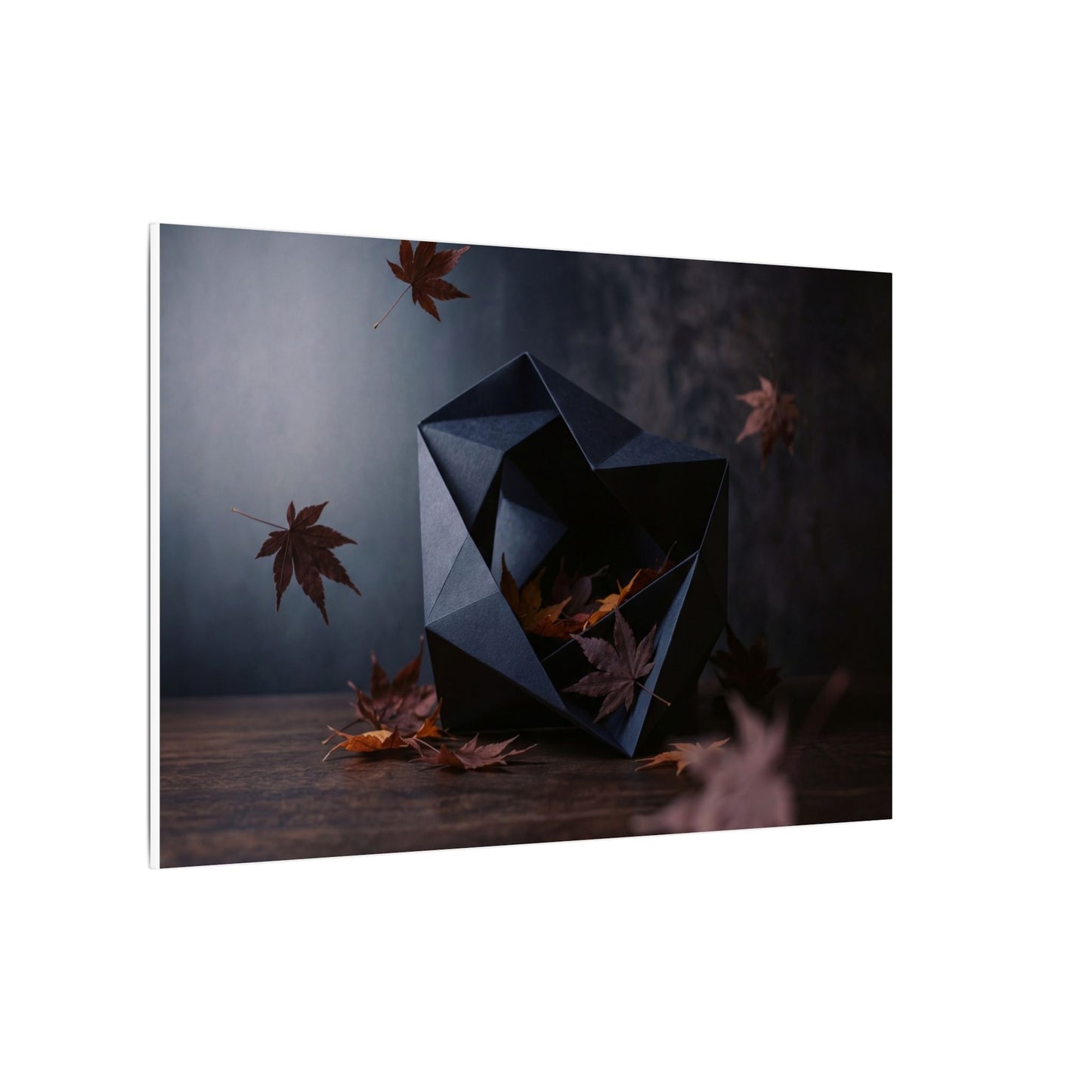 Dark Japandi Paper Fold in Dawn | Shadow Zen Canvas Art