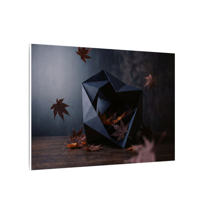 Dark Japandi Paper Fold in Dawn | Shadow Zen Canvas Art