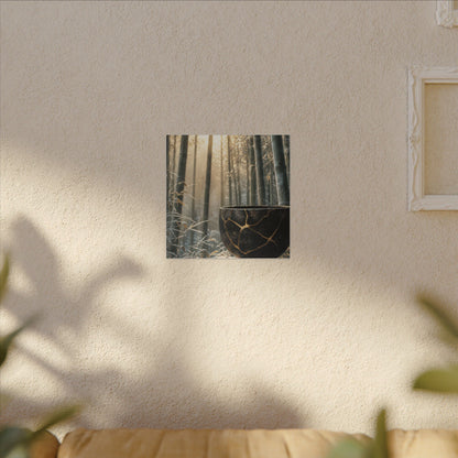 Fukinsei Bamboo Grove Canvas Art - Kintsugi Gold Repair