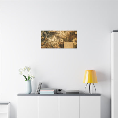 Spring Ocean Wave Herbarium Canvas Art | Nostalgic Decor