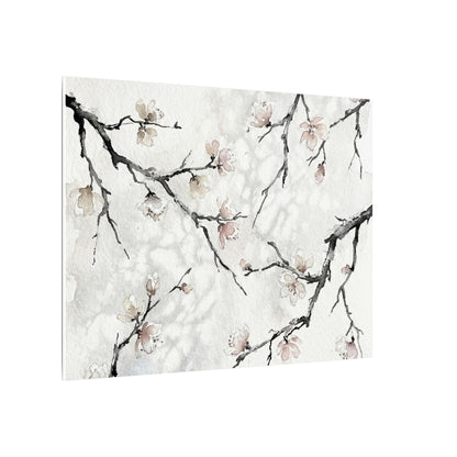 Cherry Blossom Canvas Art | Winter Japandi Watercolor Art
