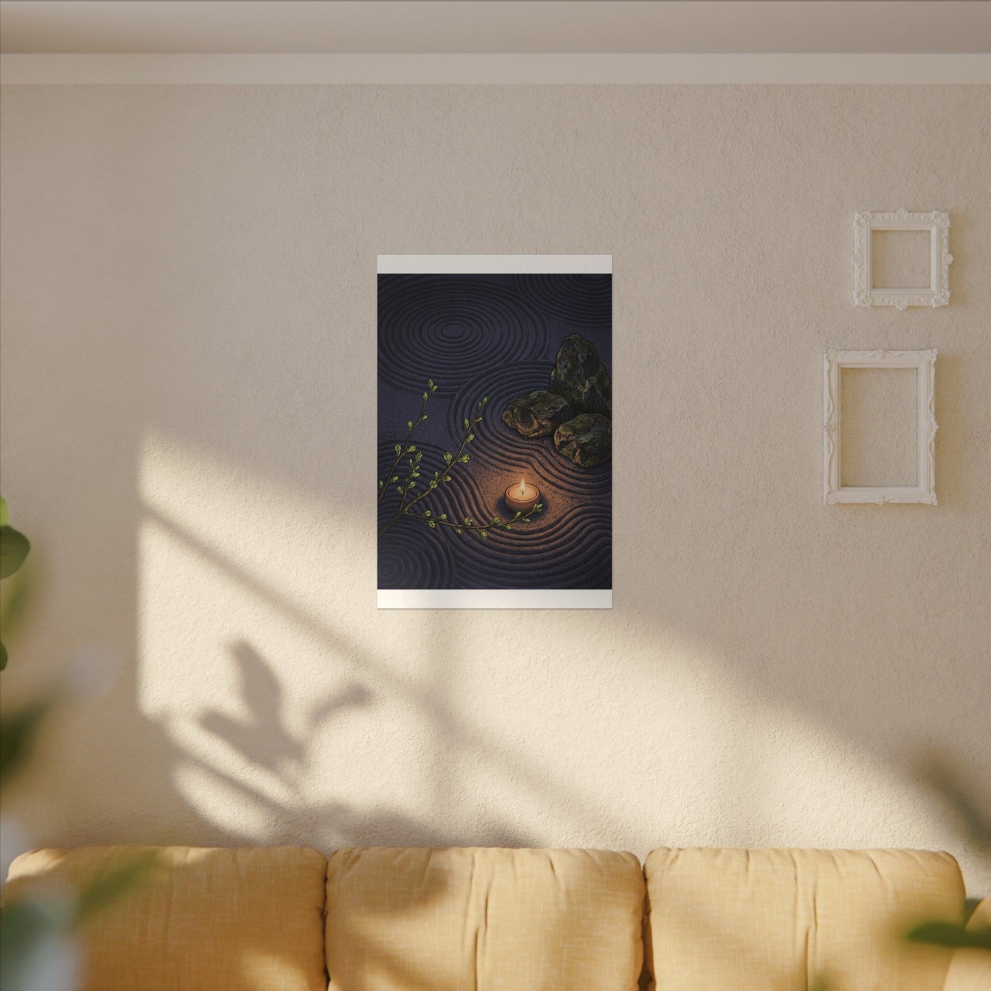 Mono No Aware Rock Garden Canvas Art - Zen Ukiyo E Inspired