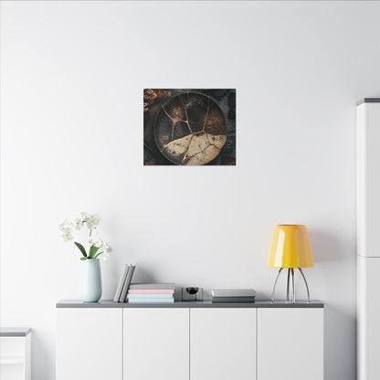 Kintsugi Rust Patina in Dawn | Gold Repair Canvas Art