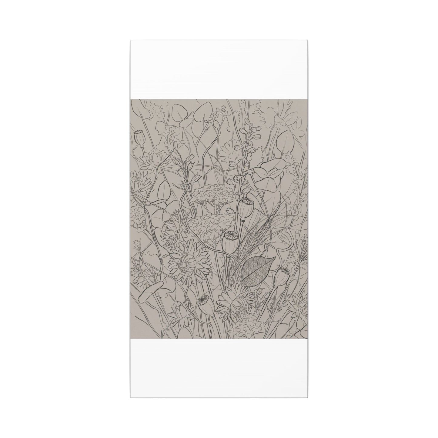 Summer Dried Flowers Minimal Line Canvas Art | Elegant Decor