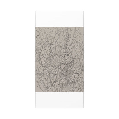 Summer Dried Flowers Minimal Line Canvas Art | Elegant Decor