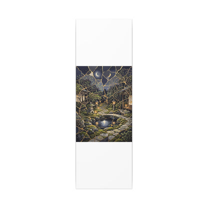 Kintsugi Moonlit Garden in Candlelight | Gold Vein Canvas Art