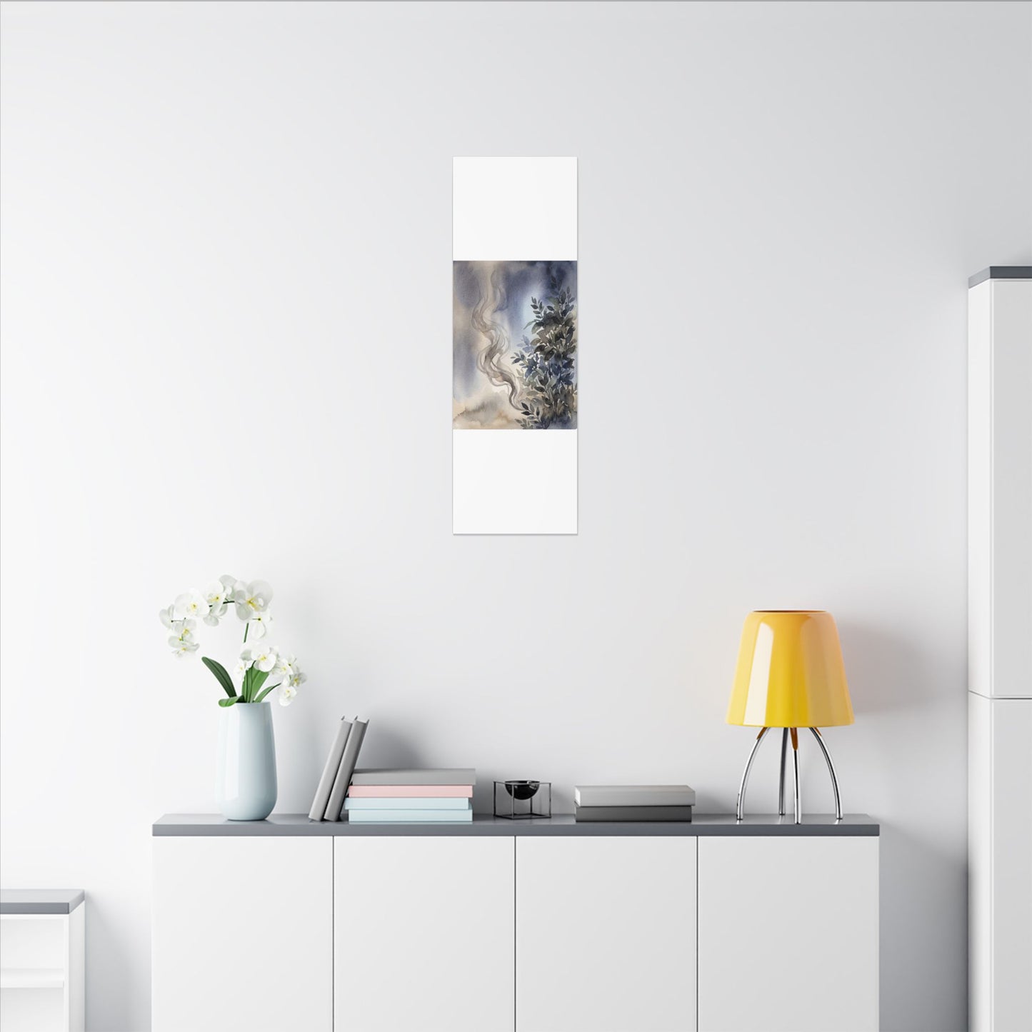 Incense Smoke Summer Canvas Art | Japandi Cozy Design