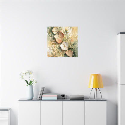 Japandi Broken Pottery in Golden Hour | Watercolor Canvas Art