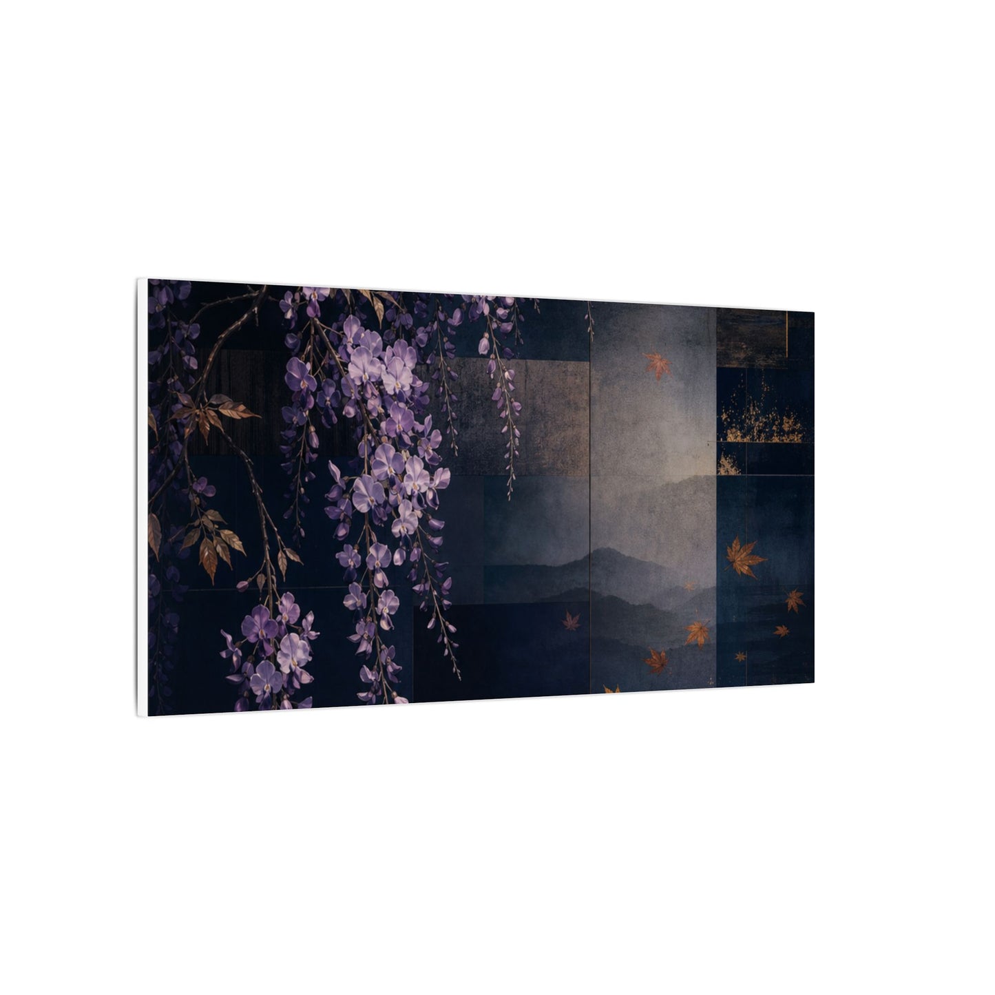 Dawn Wisteria Canvas Art - Dark Japandi Fukinsei