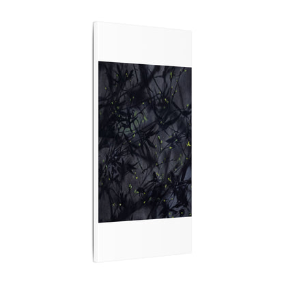 Shadow Play Spring Canvas Art | Dark Japandi Atmospheric Design