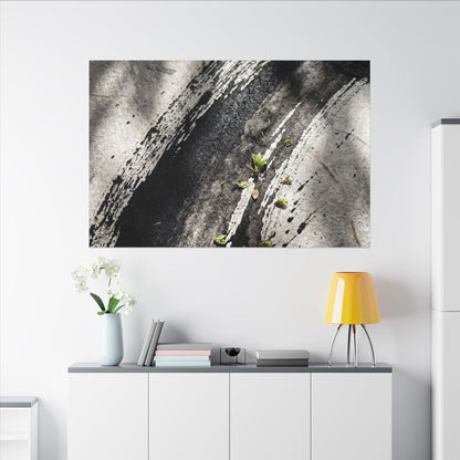 Ink Brushstroke Canvas Art | Spring Dark Japandi Moody Minimal Art