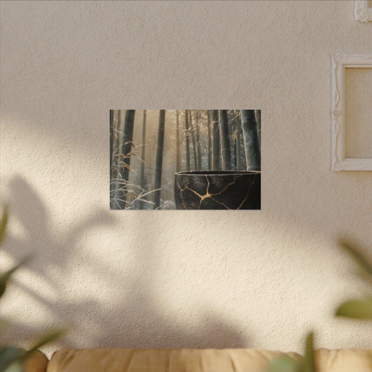 Fukinsei Bamboo Grove Canvas Art - Kintsugi Gold Repair