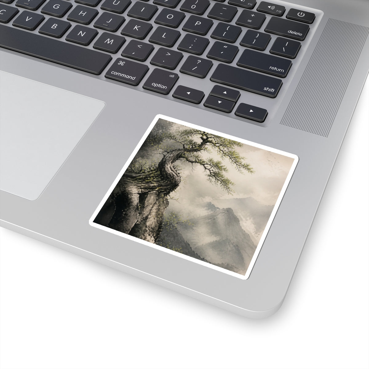 Warm Pine Tree Sticker - Watercolor Japandi