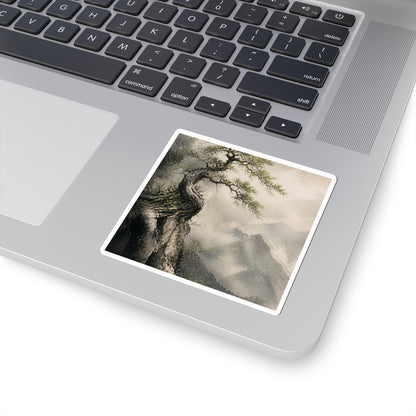 Warm Pine Tree Sticker - Watercolor Japandi