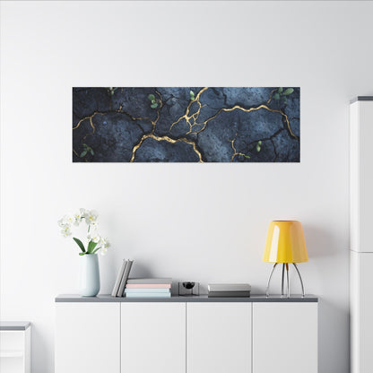 Cracked Earth Spring Canvas Art | Kintsugi Healing Design