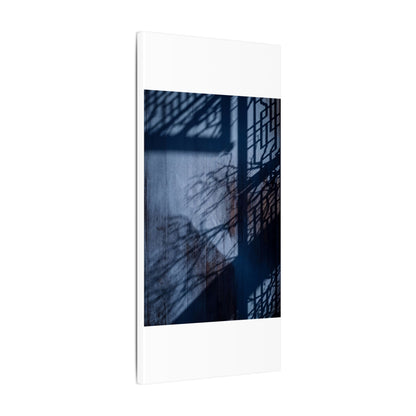 Shadow Play Moody Minimal Canvas Art | Moody Dark Japandi Art