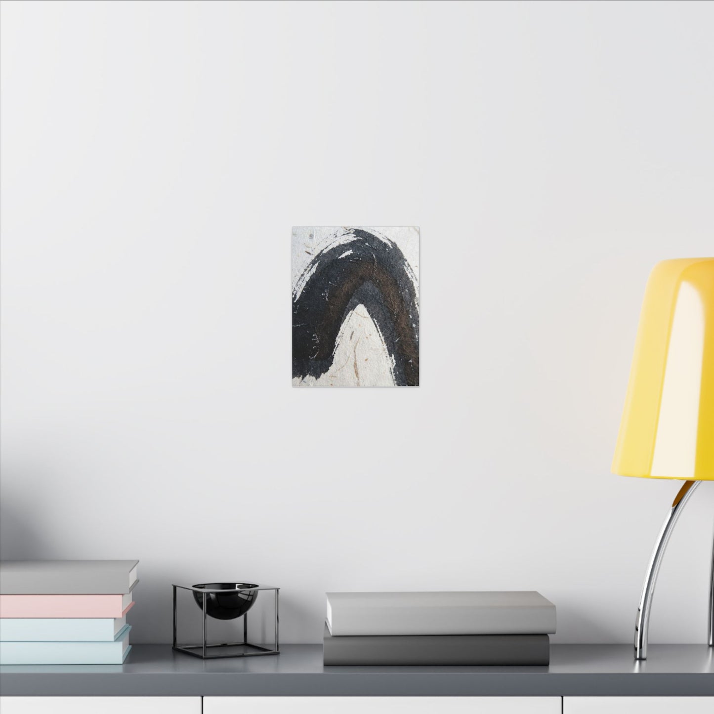 Moody Ink Brushstroke Canvas Art - Moody Minimal Dark Japandi