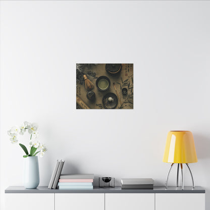 Tea Ceremony Canvas Art | Winter Zen Ukiyo E Inspired Art