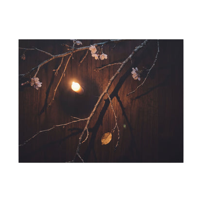 Datsuzoku Cherry Blossom Canvas Art - Dark Japandi Moody Minimal