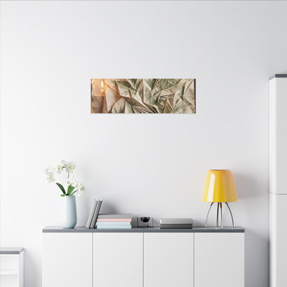Japandi Paper Fold in Candlelight | Texture Canvas Art