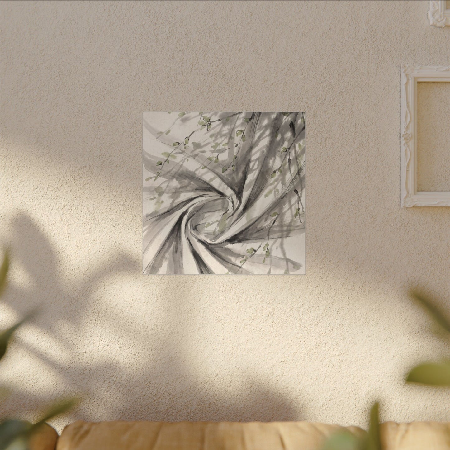 Silk Drape Spring Canvas Art | Zen Contemplative Design
