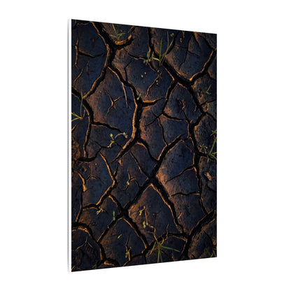 Cracked Earth Moody Minimal Canvas Art | Luxurious Dark Japandi Art