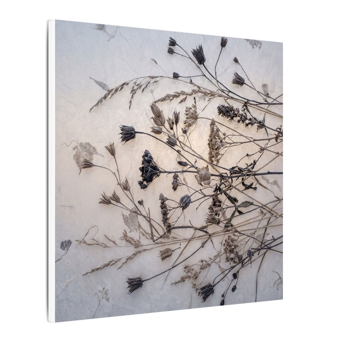 Elegant Dried Flowers Canvas Art - Japanese Pattern Japandi