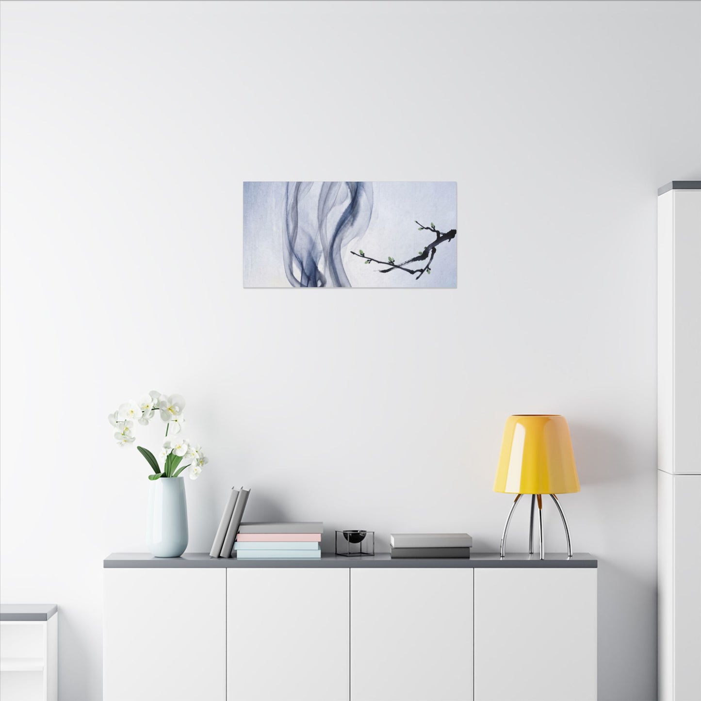 Incense Smoke Spring Canvas Art | Zen Tranquil Design
