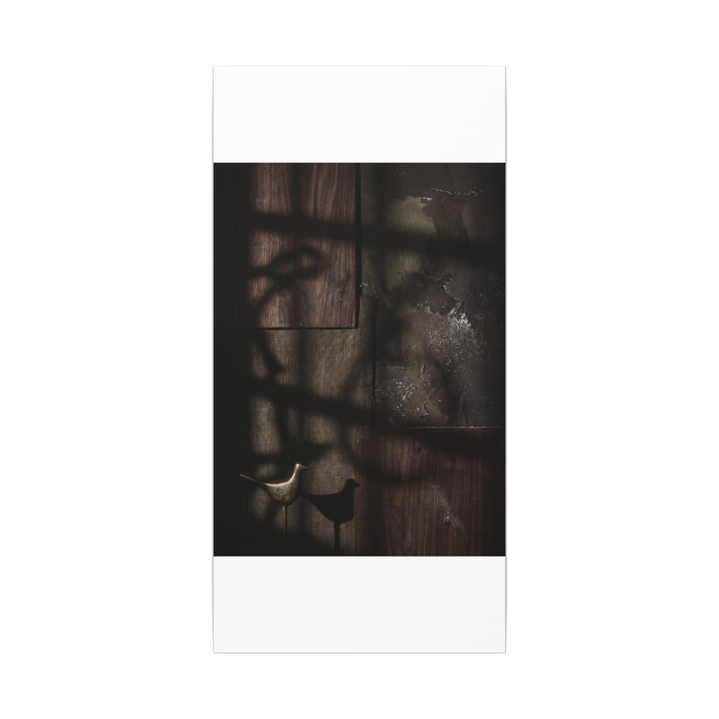 Dark Japandi Shadow Play in Candlelight | Dark Texture Canvas Art