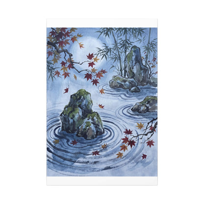 Rock Garden Autumn Canvas Art | Zen Tranquil Design