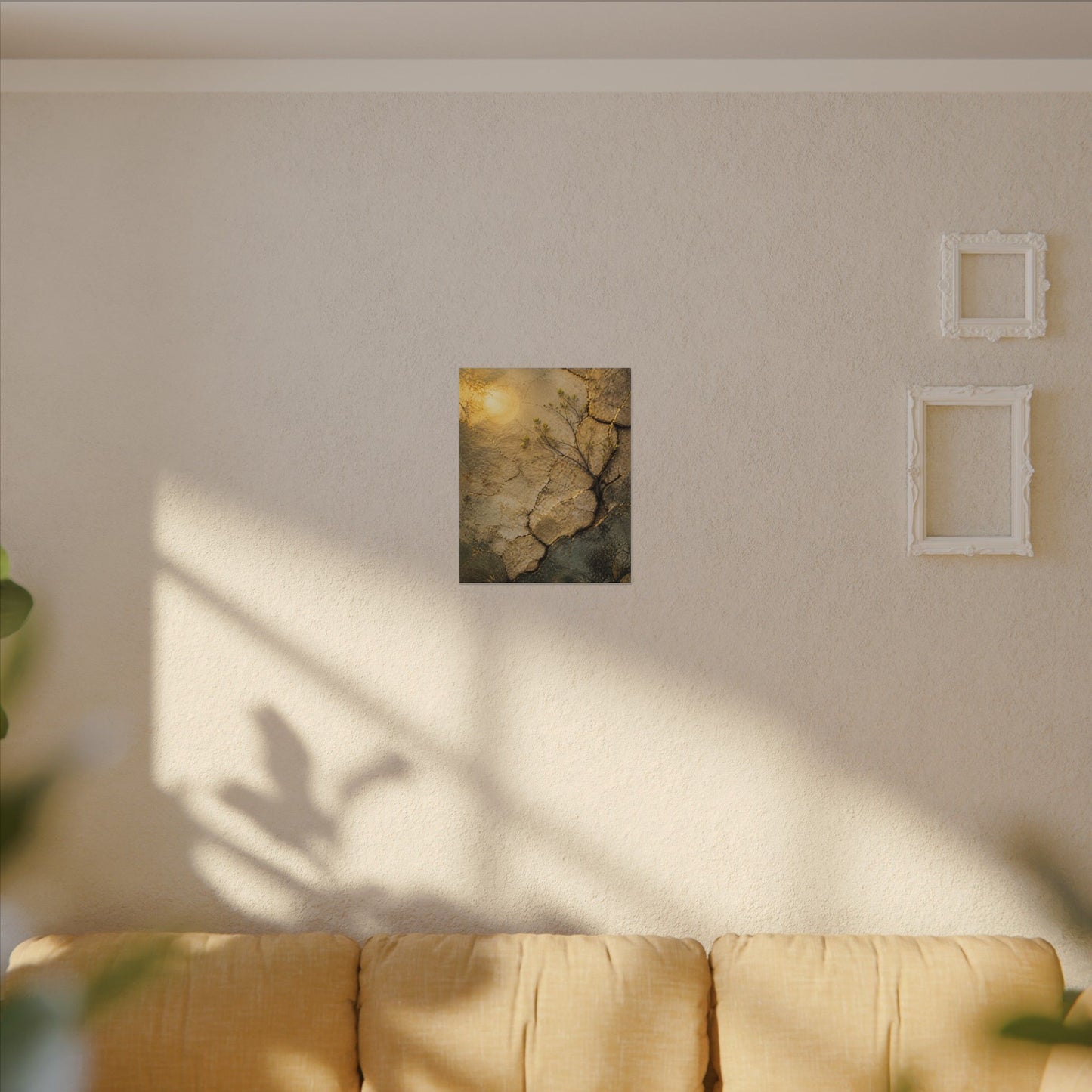 Cracked Earth Spring Canvas Art | Japandi Warm Design