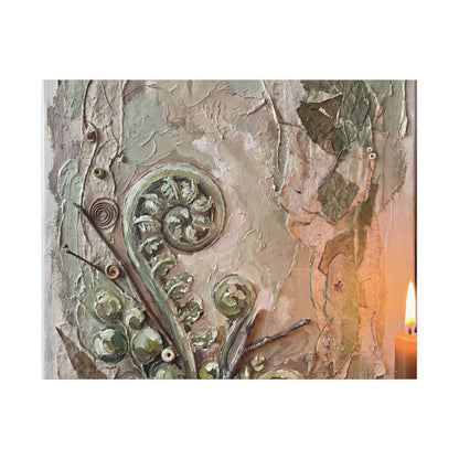 Datsuzoku Fern Unfurling Canvas Art - Japandi Texture