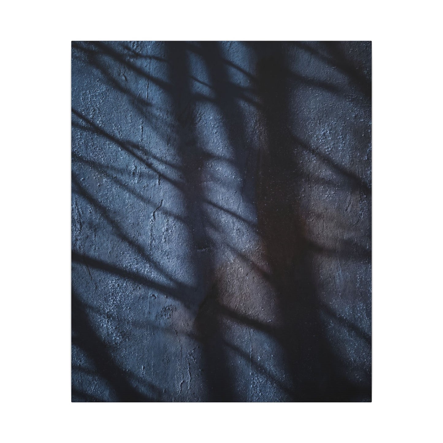 Dark Japandi Shadow Play in Moonlight | Moody Minimal Canvas Art