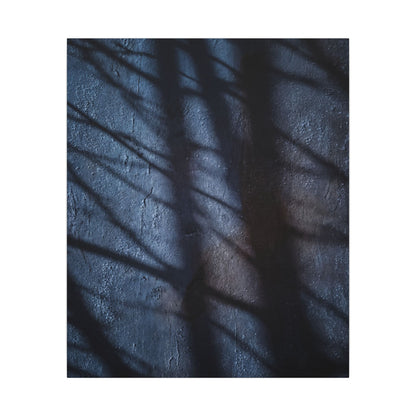 Dark Japandi Shadow Play in Moonlight | Moody Minimal Canvas Art
