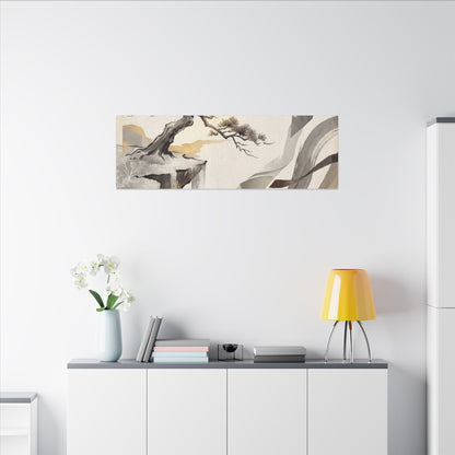 Golden Hour Pine Tree Canvas Art - Japandi Seijaku