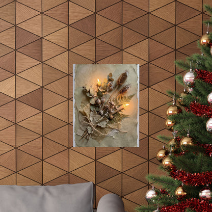 Dried Flowers Texture Wall Art Print | Earthy Japandi Art