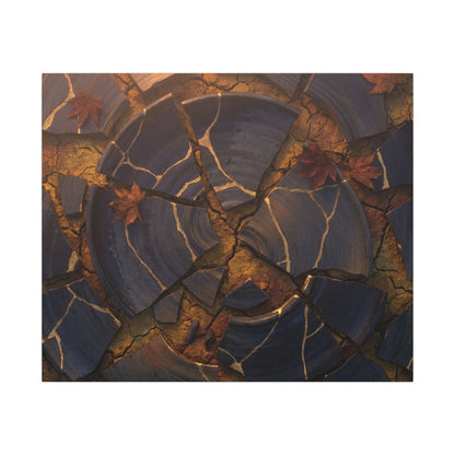 Autumn Cracked Earth Gold Repair Canvas Art | Philosophical Decor