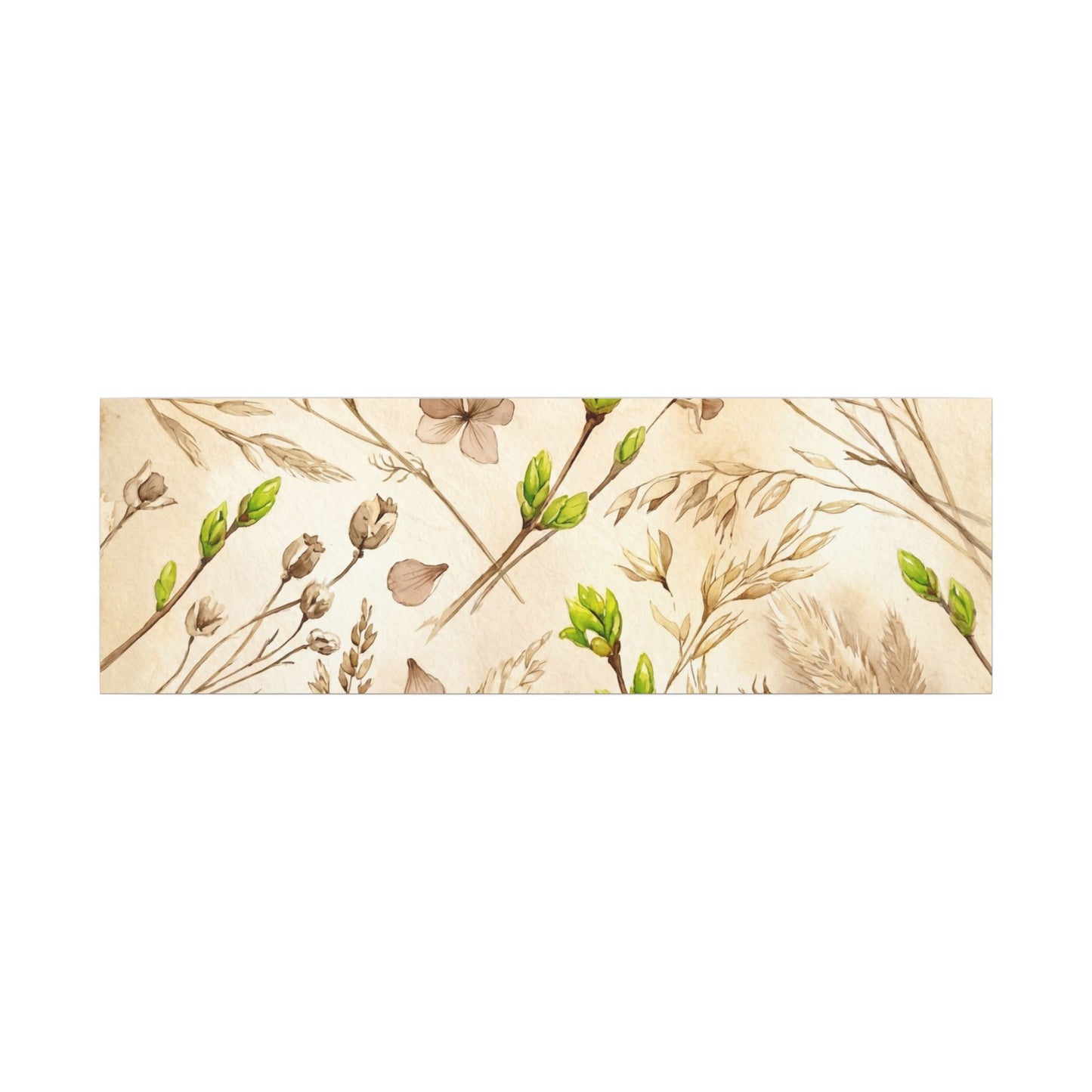 Spring Dried Flowers Watercolor Canvas Art | Earthy Decor