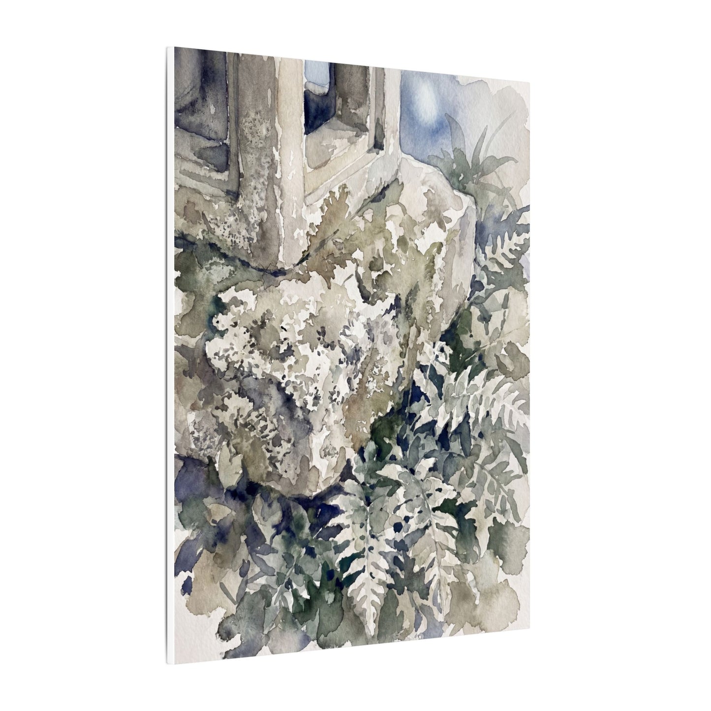 Stone Lantern Watercolor Canvas Art | Elegant Japandi Art