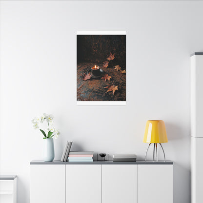 Dark Japandi Rust Patina in Candlelight | Shadow Zen Canvas Art