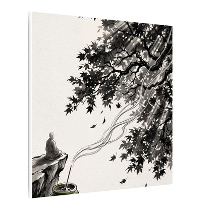 Serene Incense Smoke Canvas Art - Ukiyo E Inspired Zen