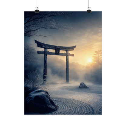 Zen Torii Gate in Golden Hour | Karesansui Wall Art Print
