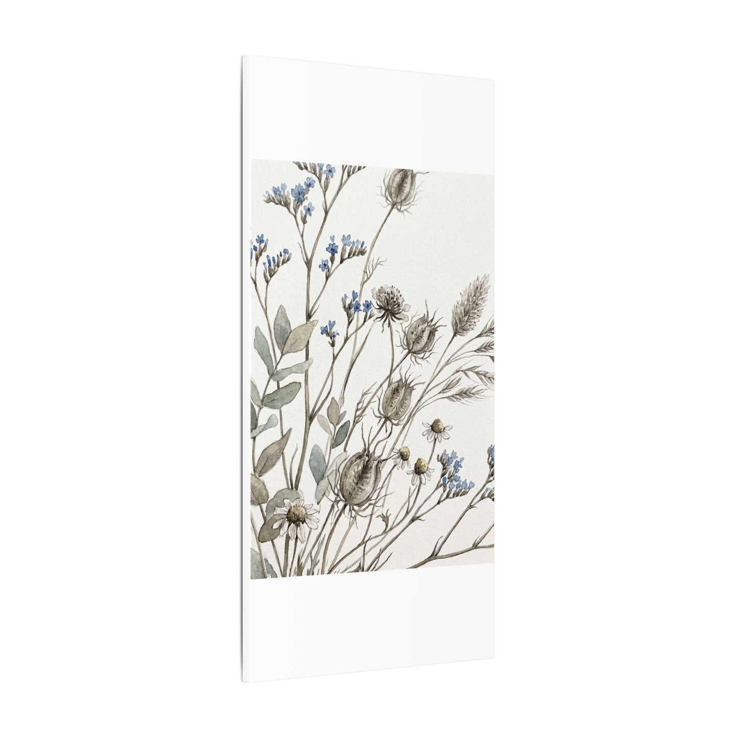Dried Flowers Canvas Art | Summer Japandi Watercolor Art