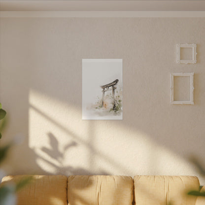 Fukinsei Torii Gate Canvas Art - Japandi Watercolor